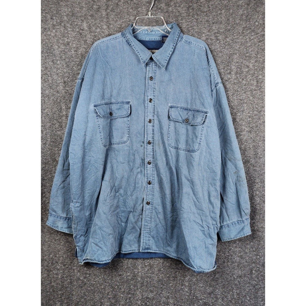 Wolverine Corduroy Shirt Mens 2XL‎ Blue Fleece Lined Workwear Heavy Shacket